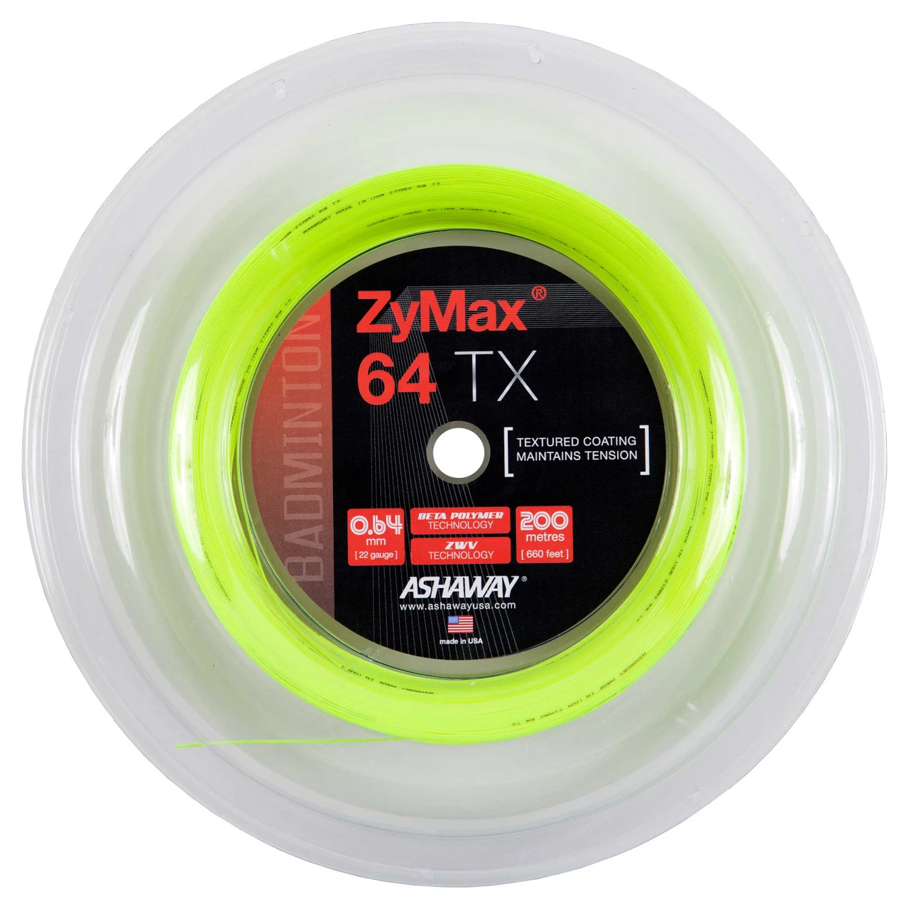 Ashaway ZyMax 64 TX 0.64mm Badminton 200M Reel Ashaway ZyMax 64 TX 0.64mm Badminton 200M Reel -Sports Racket Store ashaway zymax 64 tx 0 64mm badminton 200m reel yellow 76573 28131.1698771940