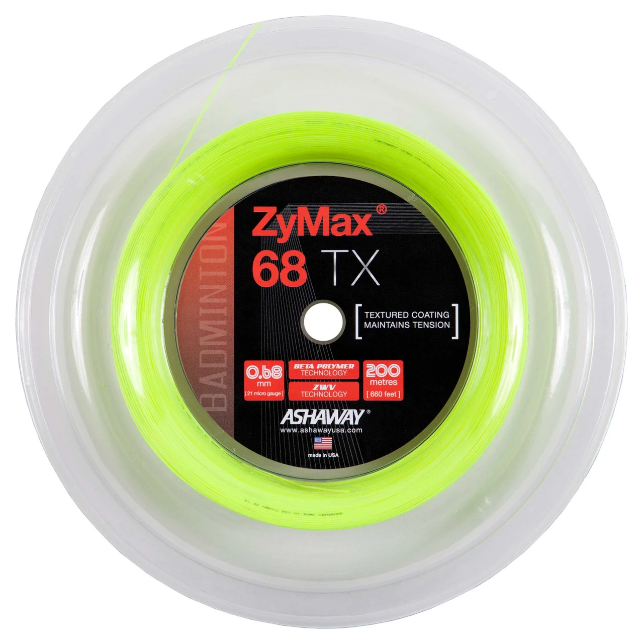 Ashaway ZyMax 68 TX 0.68mm Badminton 200M Reel Ashaway ZyMax 68 TX 0.68mm Badminton 200M Reel -Sports Racket Store ashaway zymax 68 tx 0 68mm badminton 200m reel yellow 54704 60157.1698771944