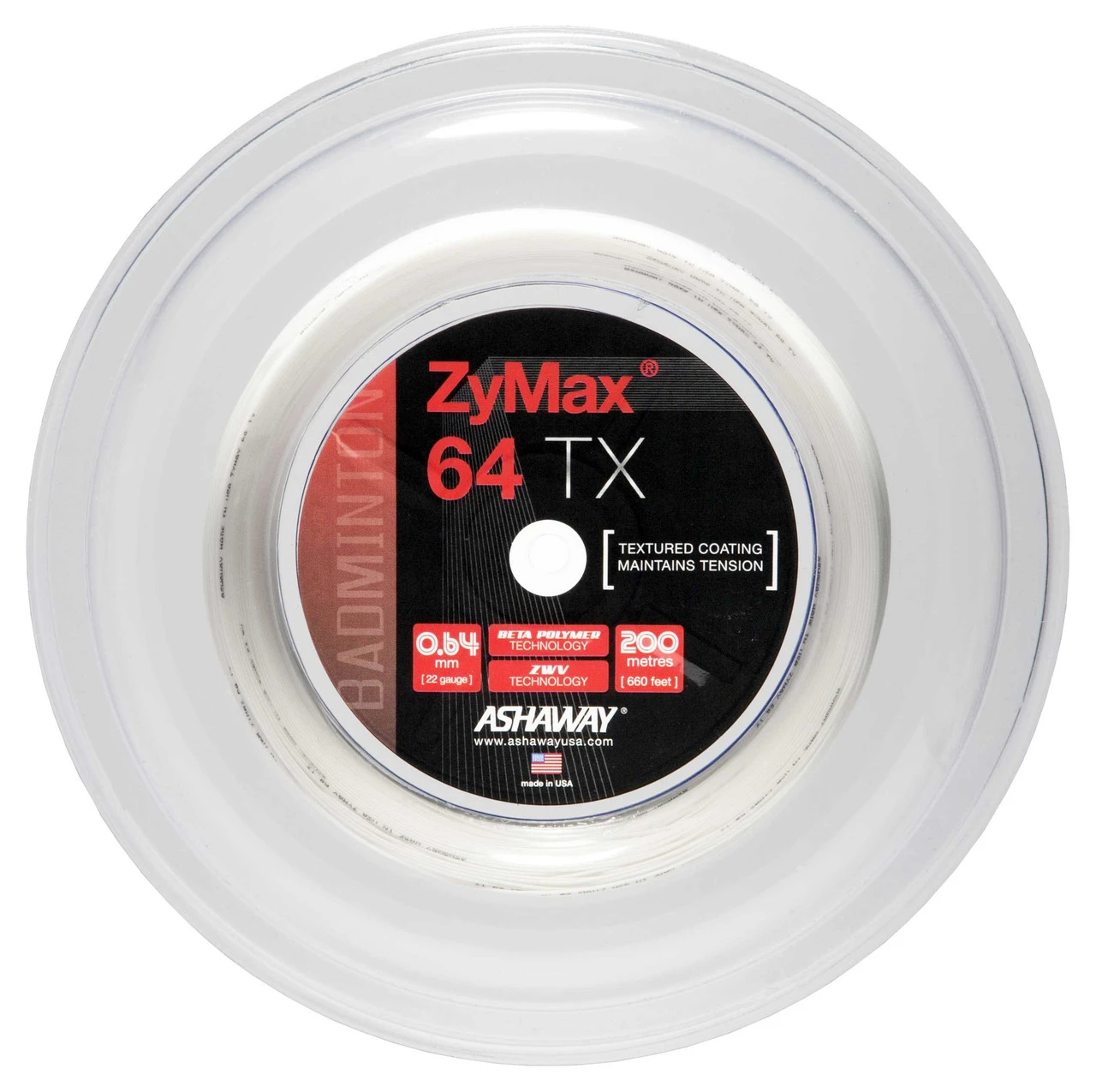Ashaway ZyMax 64 TX 0.64mm Badminton 200M Reel Ashaway ZyMax 64 TX 0.64mm Badminton 200M Reel -Sports Racket Store ashaway zymax tx 64 0 64mm badminton 200m reel white 04184 94267.1698771941