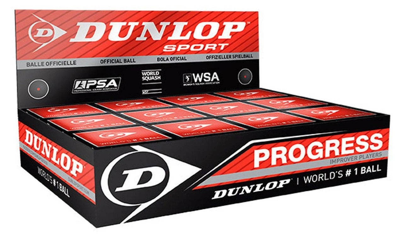 Dunlop Progress Red Dot Squash Balls 12 Pack Dunlop Progress Red Dot Squash Balls 12 Pack -Sports Racket Store dunlop progress squash balls 12 pack 54085 14234.1698769715