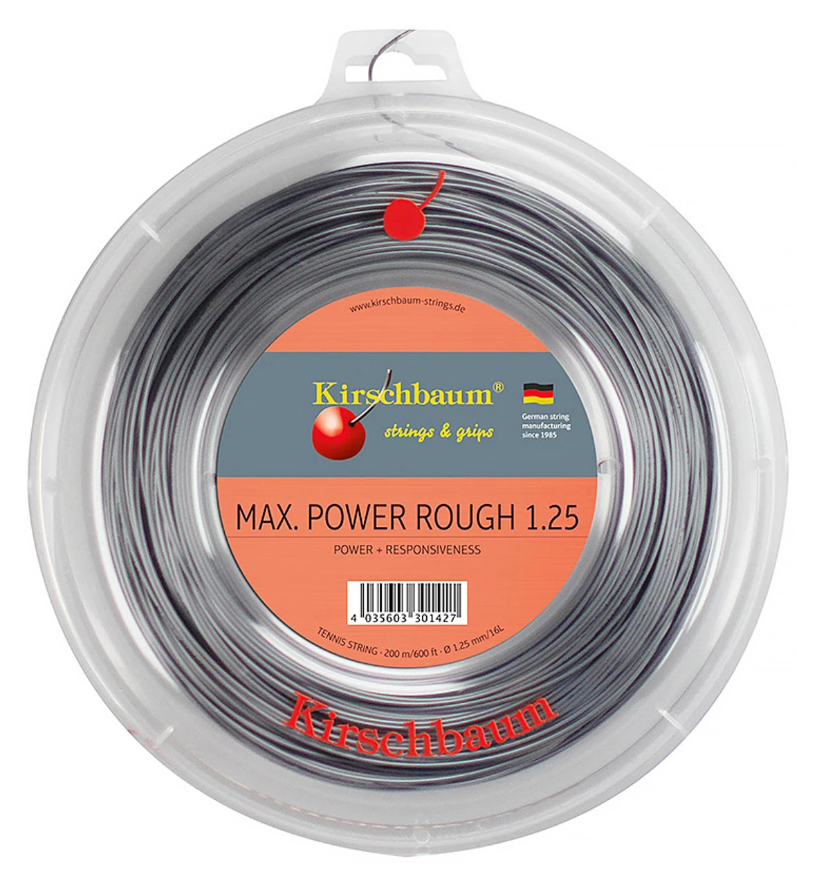 Kirschbaum Max Power Rough 17 1.25mm 200M Reel Kirschbaum Max Power Rough 17 1.25mm 200M Reel -Sports Racket Store