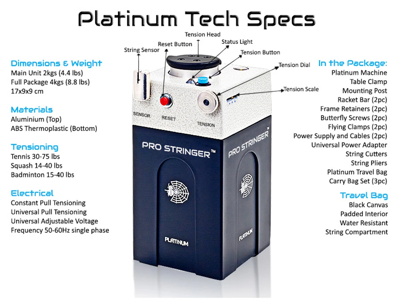 Pro Stringer Platinum Portable Electronic Stringing Machine Pro Stringer Platinum Portable Electronic Stringing Machine -Sports Racket Store pro stringer platinum portable electronic stringing machine specification 33998 15913.1698770373